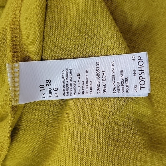 Topshop Slouchy Blouse 6 Mustard Yellow - Picture 4 of 5